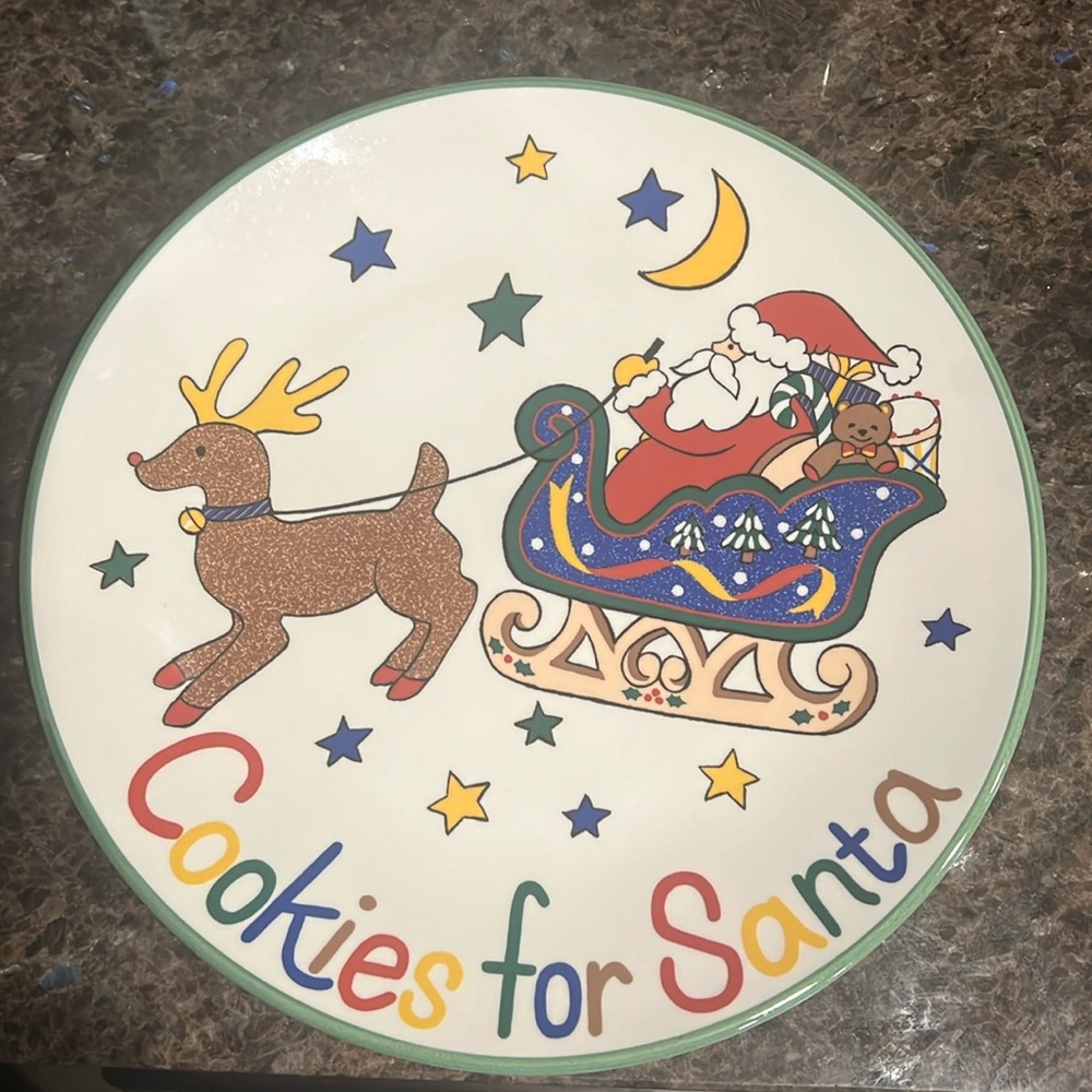 Christmas Plate for cookies, 11”x11”.